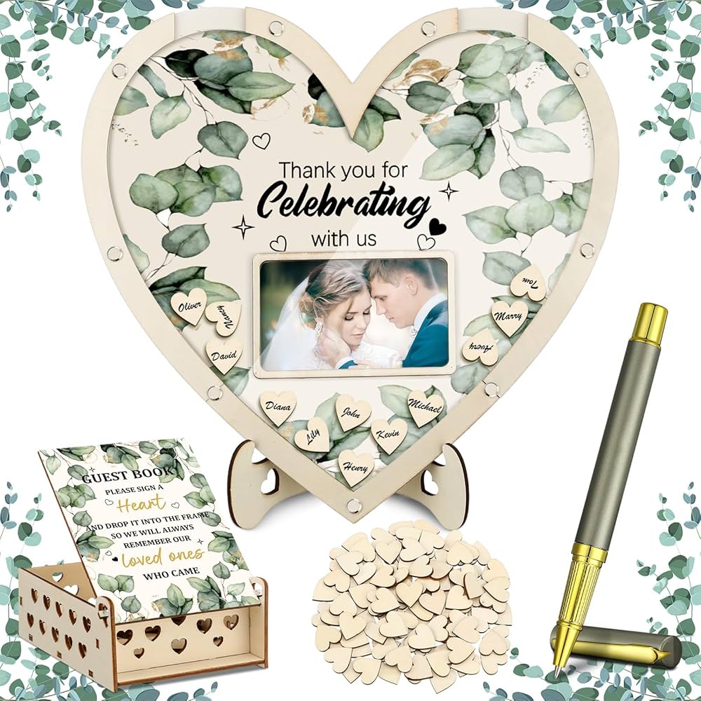 Wedding Guest Book Alternative Wooden Heart Guest Book With 100 | Seychelles