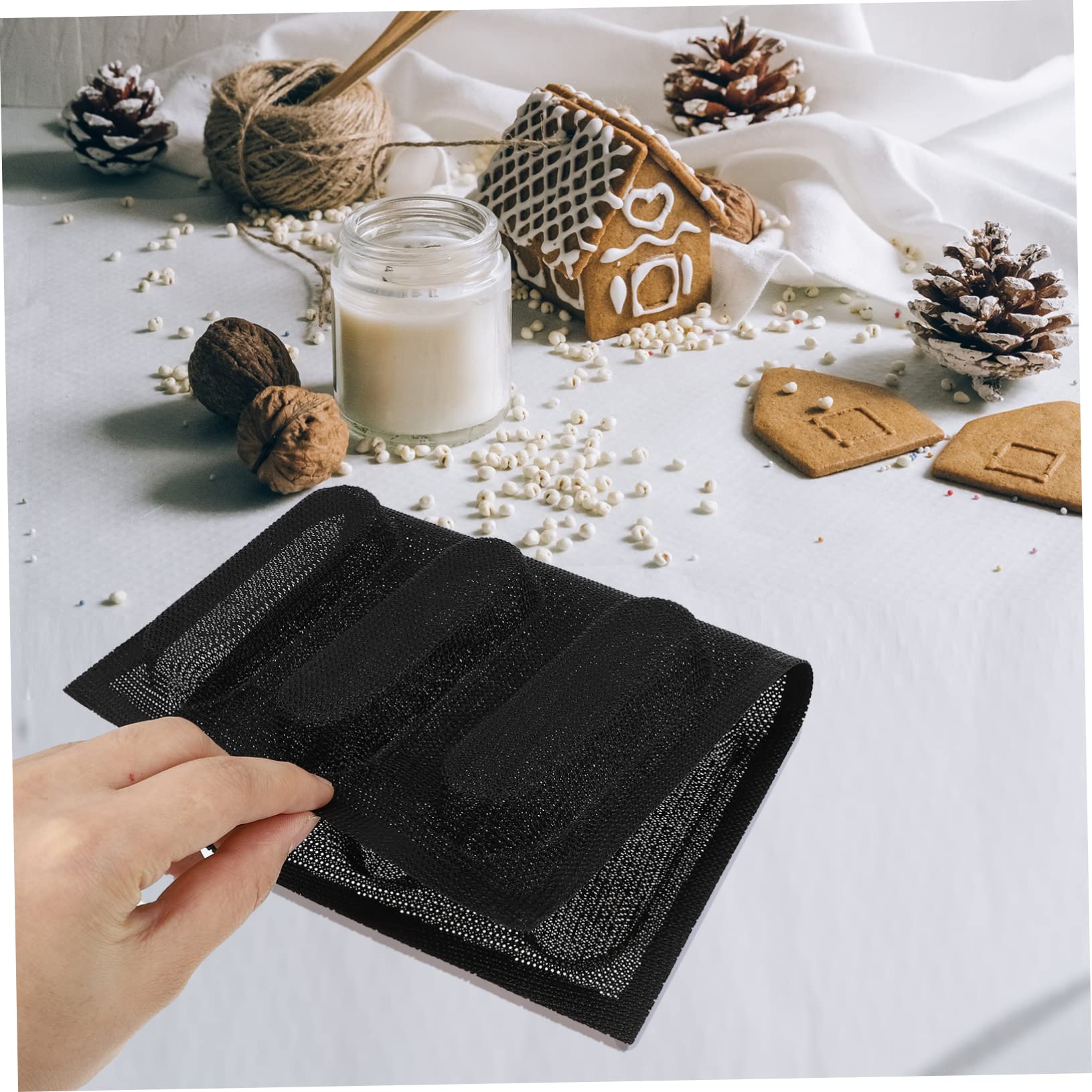 IMIKEYA 2pièces Moule à Silicone Non-adhésif Moule à Respirant Pour Outil De Pâtisserie Pratique Pour Cuisine Et Boulangerie Noir
