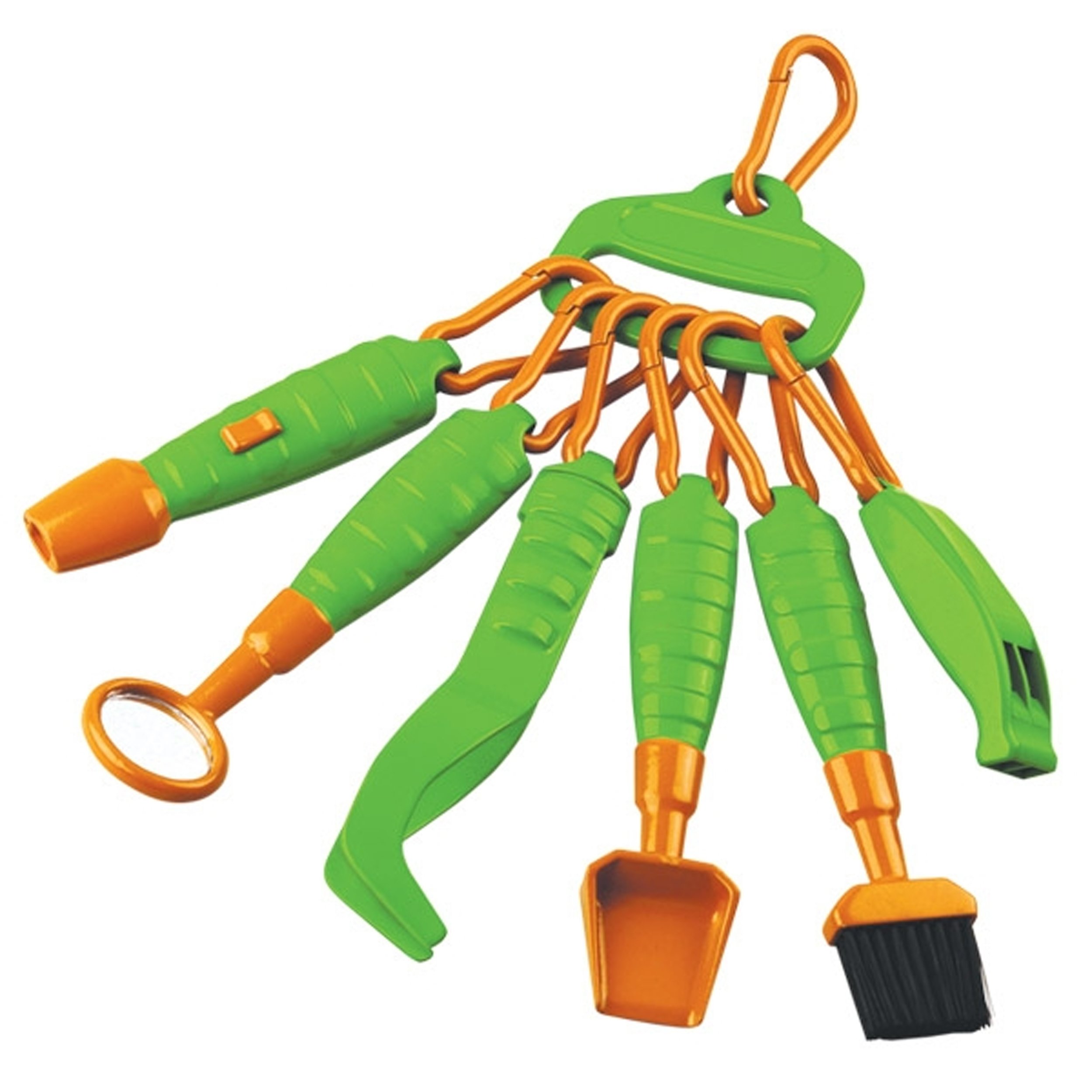Riesiges Outdoor Naturforscher Paket mit Fernglas, Kompass, Lampe, Taschenmikroskop, 2 Becherlupen, Werkzeugset in praktischem Rucksackbeutel