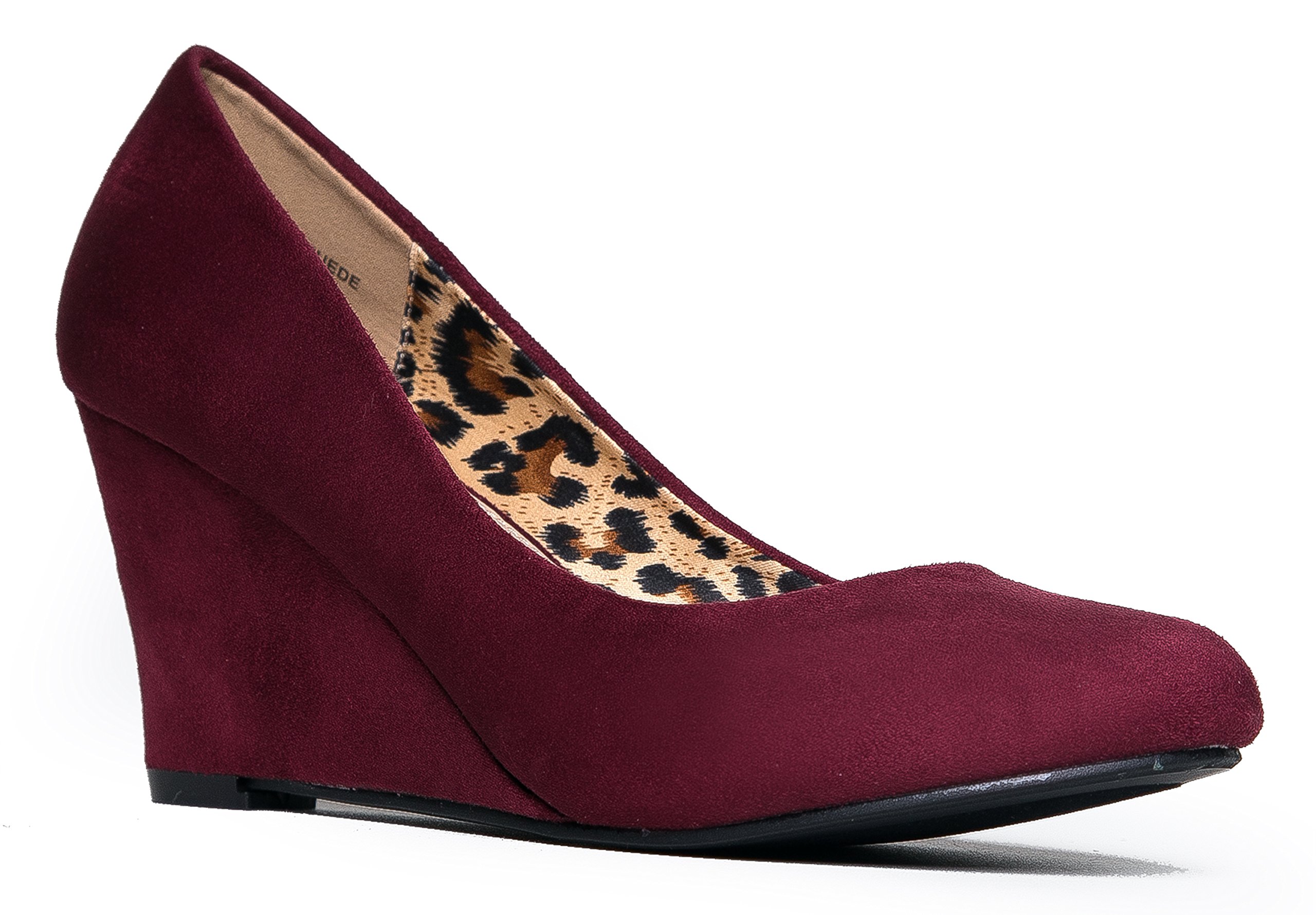 Adams Molli Low Closed Toe Wedges Heel, Cute and Adorable Round Toe  Suede, B(M) US