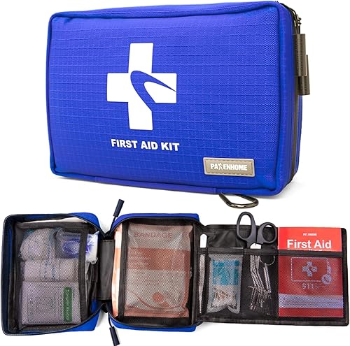 Kit de primeros auxilios de 300 piezas para el hogar, coche, viajes, camping, senderismo, camión, oficina, negocios, deportes y exteriores, kit Azul