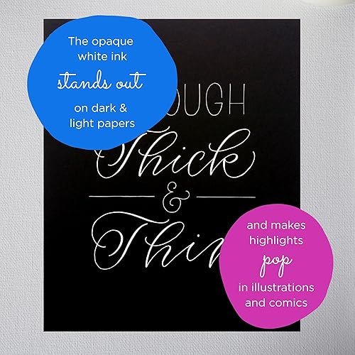 Miniatura 2 de SAKURA Gelly Roll - Bolígrafos de gel de punta gruesa para diario, arte o dibujo, tinta blanca clásica, paquete de 6