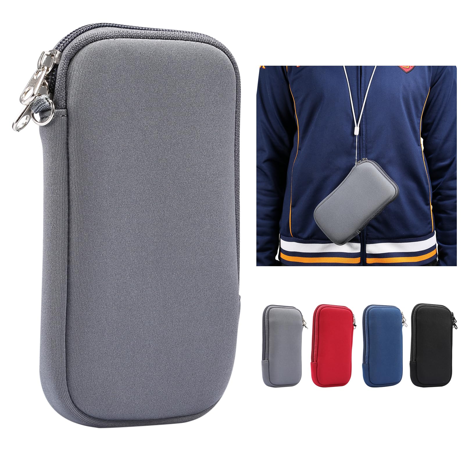 Pochette Étui Téléphone Portable Étanche Tour De Cou - Sac Randonnée Néoprène Avec Poche Intérieure