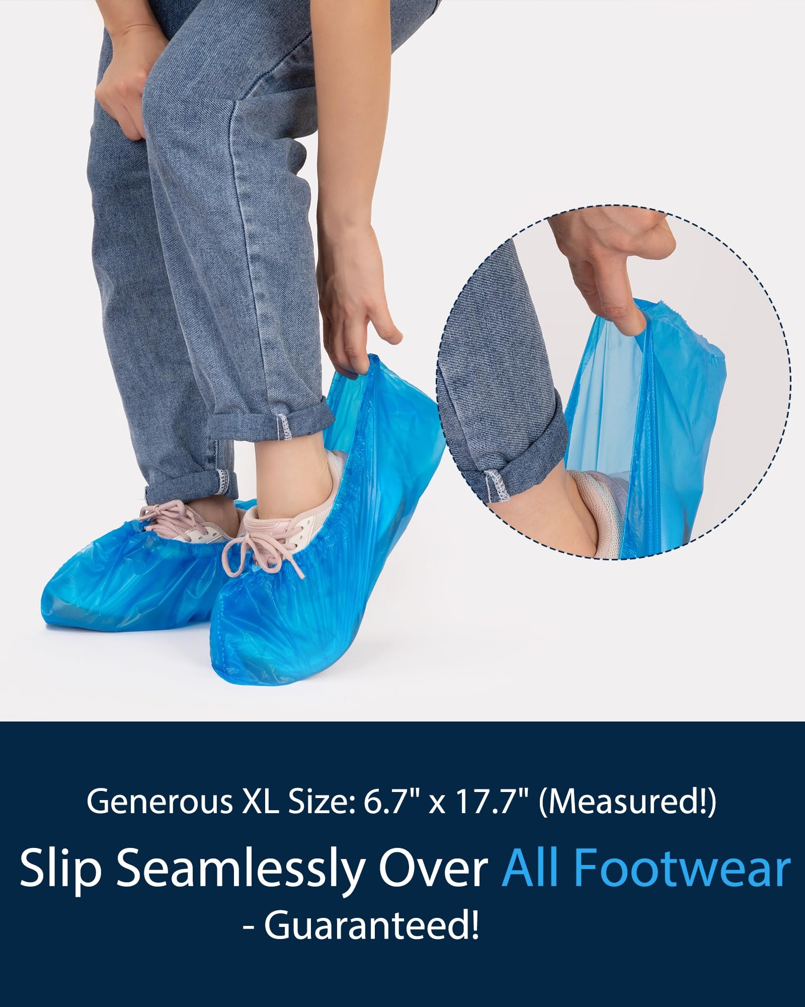 Roll-CPE Couvre-chaussures jetables pour l'intérieur, résistant à l'eau et à la poussière, couvre-chaussures pour travaux ménagers, visites et décoration