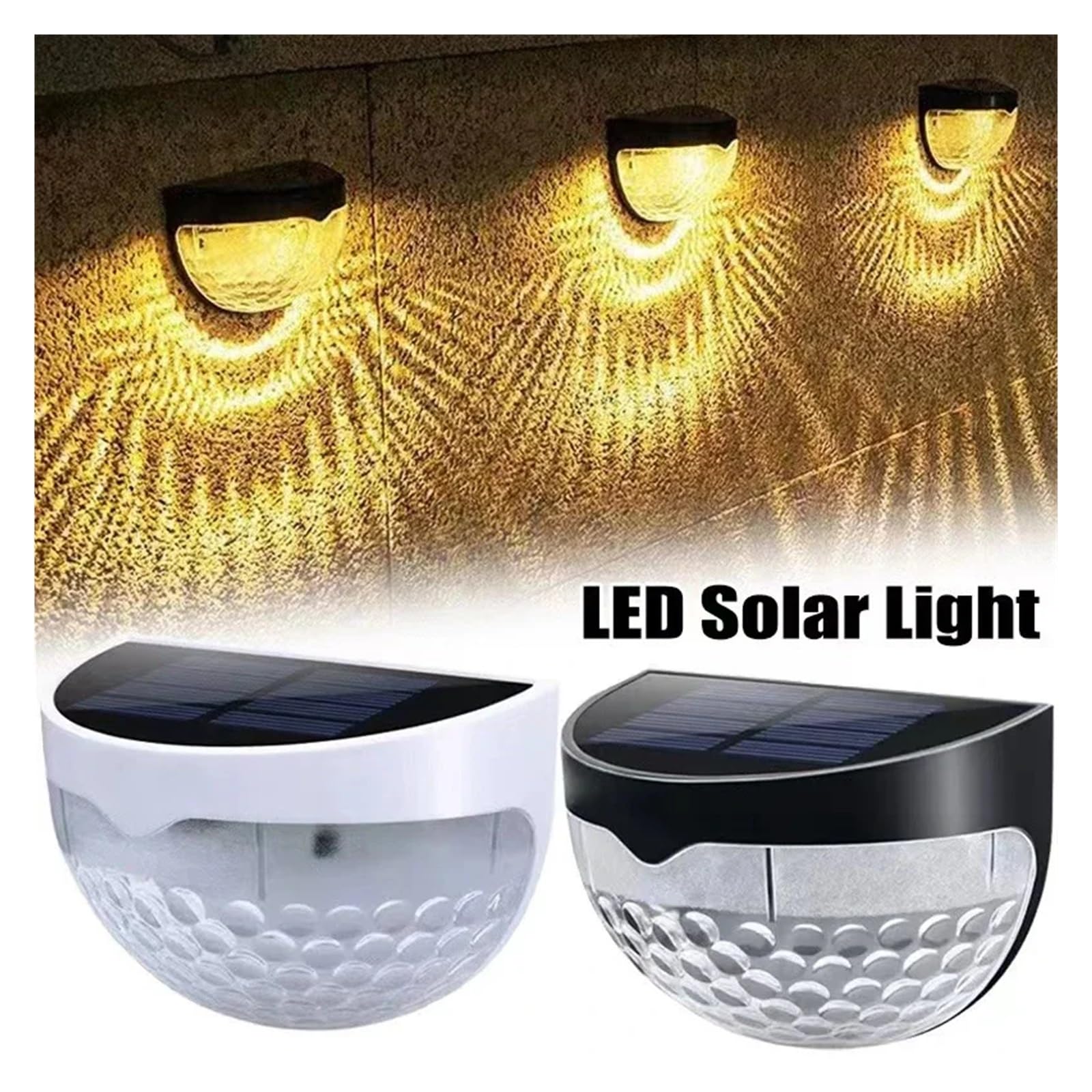Luz Solar LED, Lámparas De Pared For Exteriores, Energía For Jardín, Lámpara Impermeable For Valla, Decoración Navideña, Led Adorno Brillante Y Suave(White Shell-White,12Pcs)
