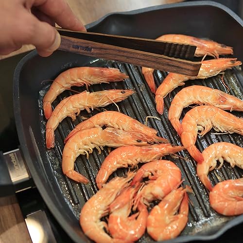 Miniatura 6 de Mr.Art Pinzas de cocina tostadoras de madera de fresno (paquete de 4), 10 pulgadas de longitud, ultra agarre, ideal para tostadas, frutas, pan y