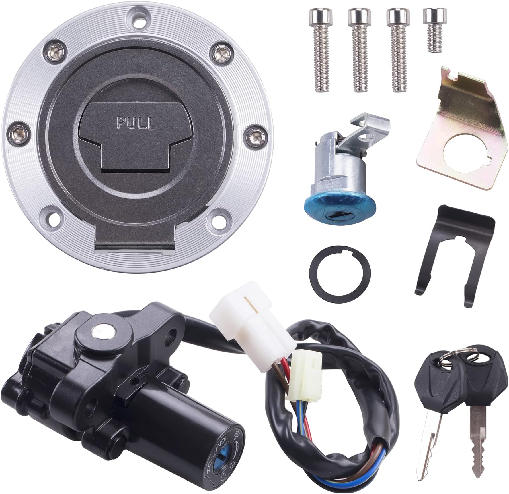 Ignition Switch Gas Cap Cover Seat Lock Key Set for Yamaha YZF R1 R6 1992-2012