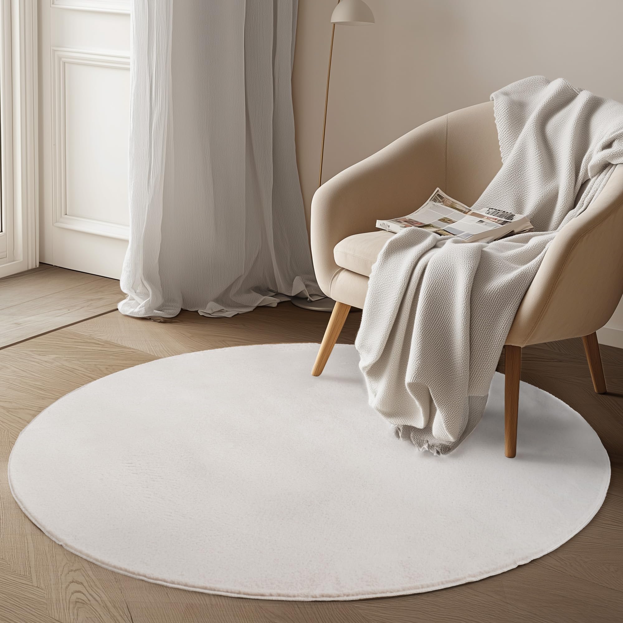 Carpetsale24 Teppich Kurzflor - Rechteckig, Rund & Läufer, waschbarer Rutschfester Teppich, weich, modernes einfarbiges Design für Wohnzimmer, Schlafzimmer, Küche & Kinderzimmer.