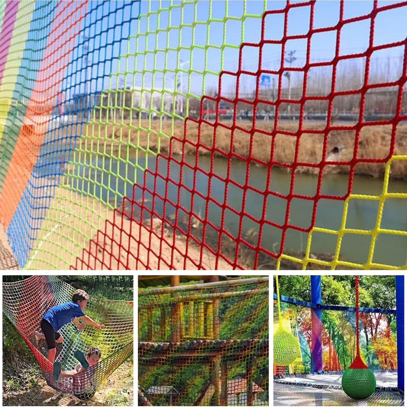 Red de Carga, Red Anticaída para Decoración de Jardín, Red de Cuerda, Red de Escalada para Parques Infantiles, Personalizable ZLRBN(2x3m/7x10ft)