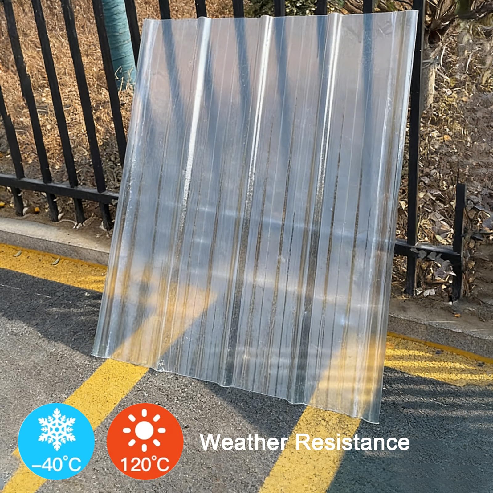 Panel para Tejado Corrugadas Impermeables,Chapa Tejado de Fibra de Vidrio (0.9x1.7m,10 pcs)