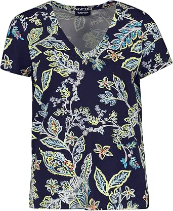 Taifun Damen T-Shirt - Einfaches Basic Mit 1/2 Arm