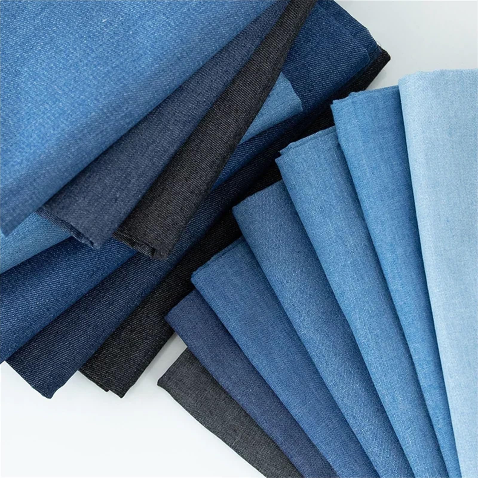 Tela vaquera de algodón engrosada for pantalones, ropa, faldas, costura, transpirable, y cómoda, tela textil drapeada.(Extra thick black)