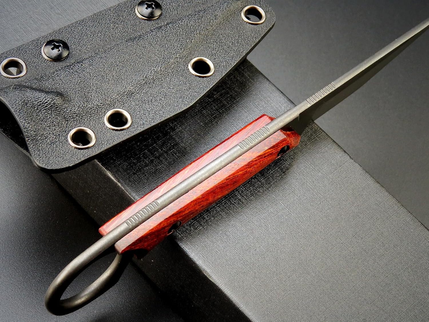 GTK140 Fixed Blade Knife D2 Steel Blade Rosewood Handle EDC Tool Knife for Outdoor Camping Hiking Hunting(RoseWood) - Image 7