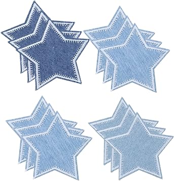 12 Pack Patches for Clothing Star Iron on Patches Washable Denim Patch