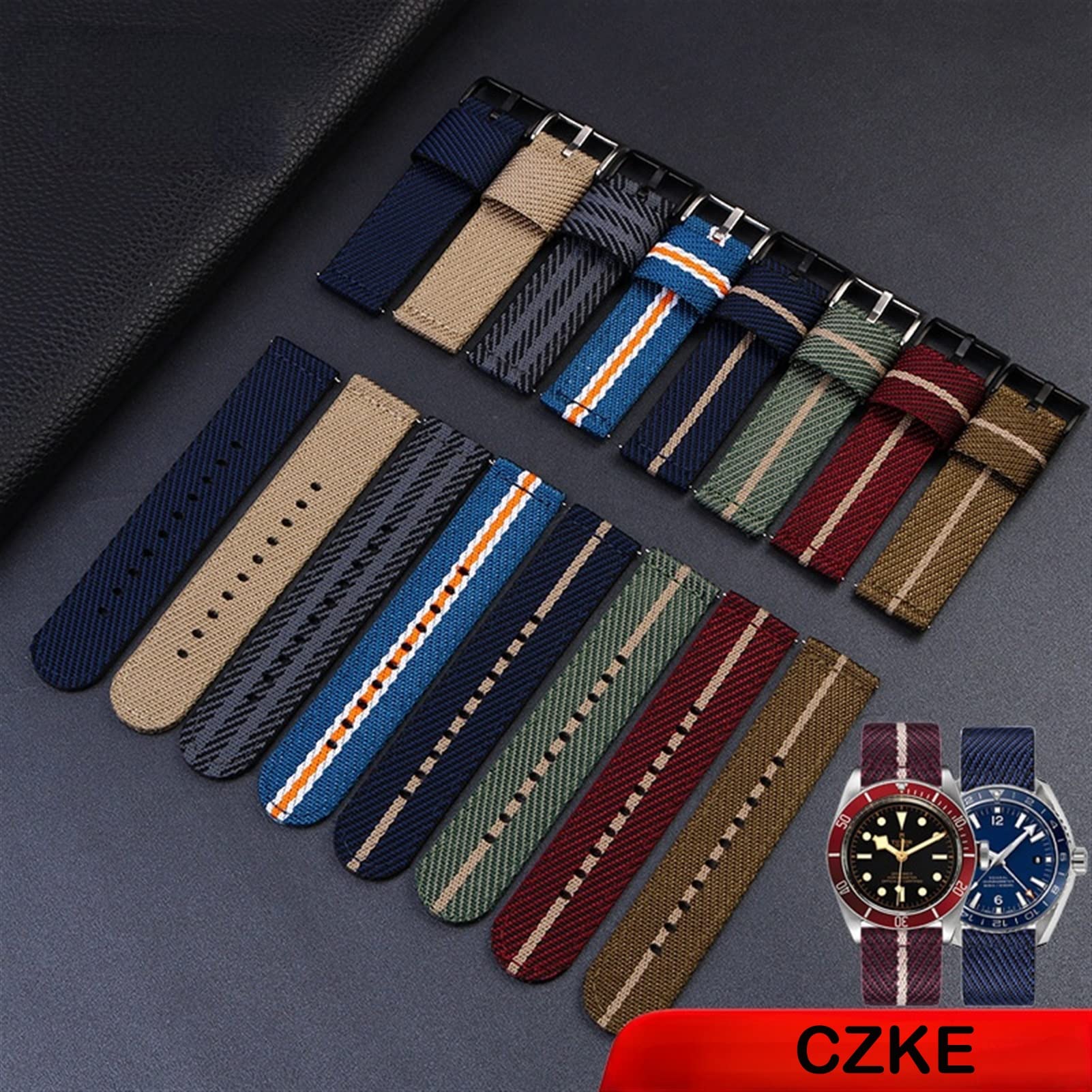 Cinturino in nylon intrecciato alla moda per Omega Seahorse 300 tela ispessita cinturino sportivo 18 mm 20 mm 22 mm 24 mm