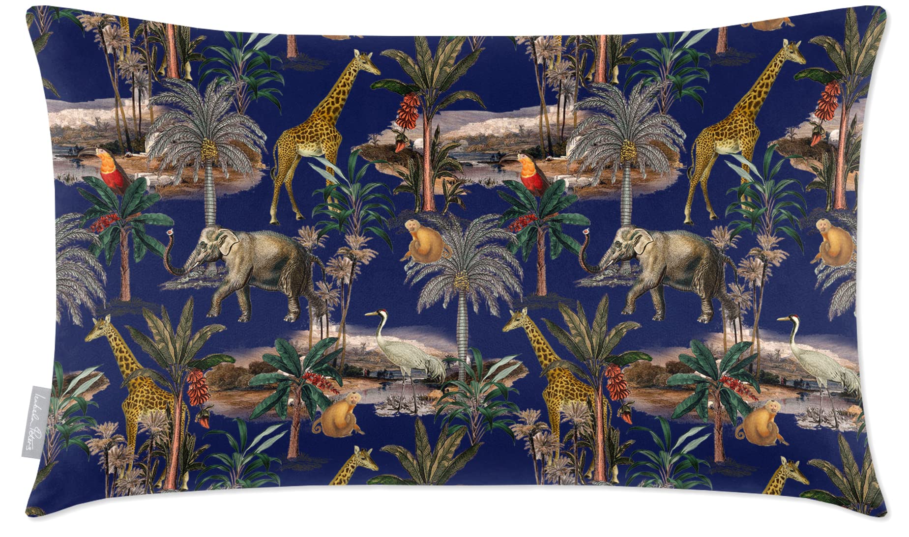 Izabela Peters Midnight Filled Cushions With Covers, Eco-Friendly Velvet, 50 X 30 Cm, Safari Voyage - For Chair, Sofa, Seat
