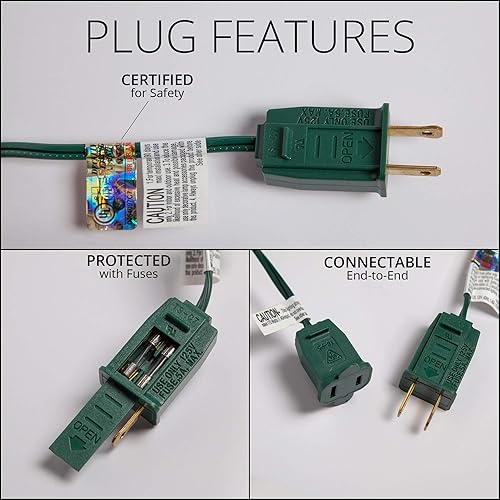 Miniatura 8 de C7 OptiCore Luces Comerciales de Navidad - Cadena de luces LED de Navidad, luces de Navidad al aire libre, luces de vacaciones alambre verde