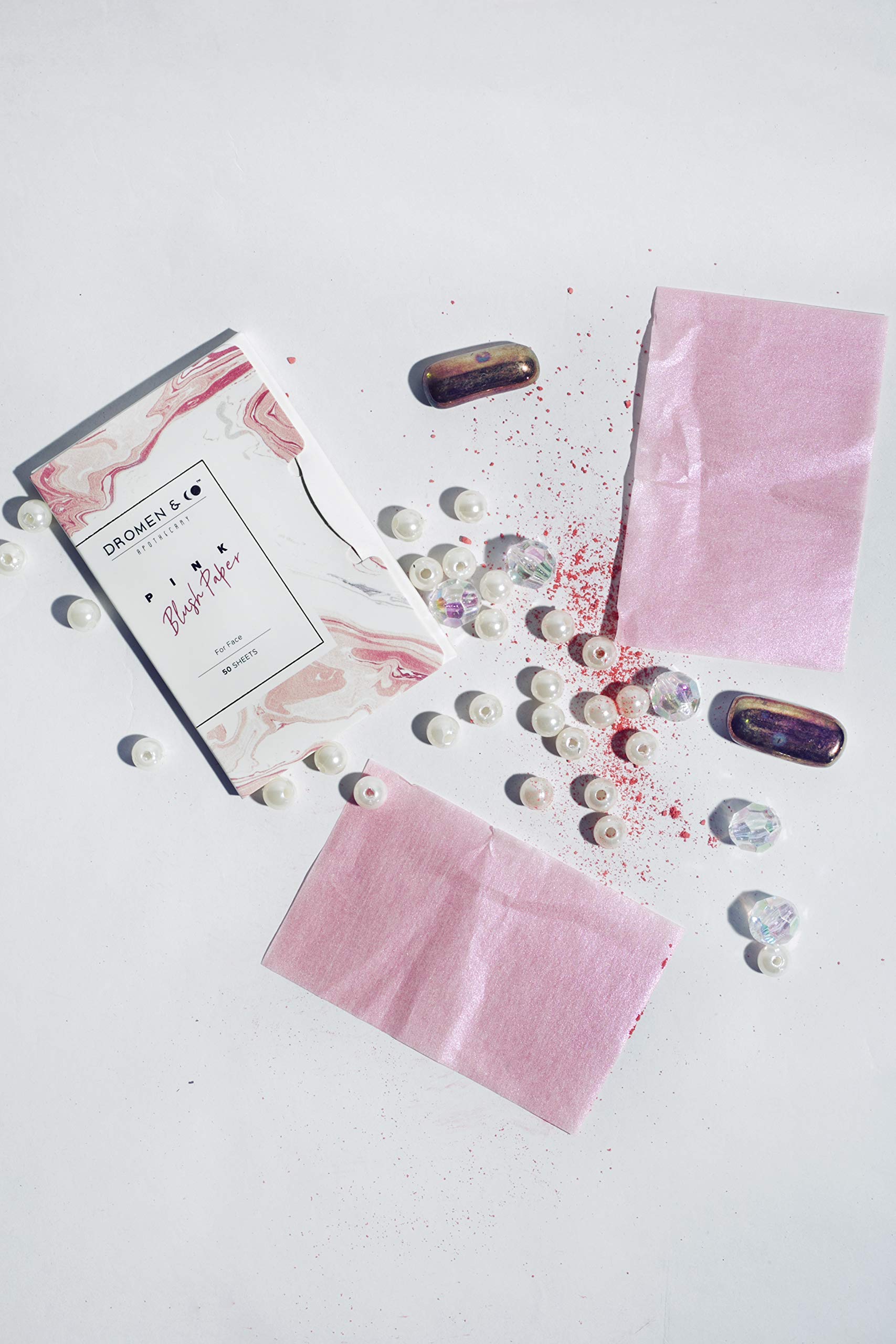 Dromen & Co Pink Blush Paper | Blusher for face Makeup | Travel Friendly Blusher Paper | Pack of 1 (50 Sheets) 3