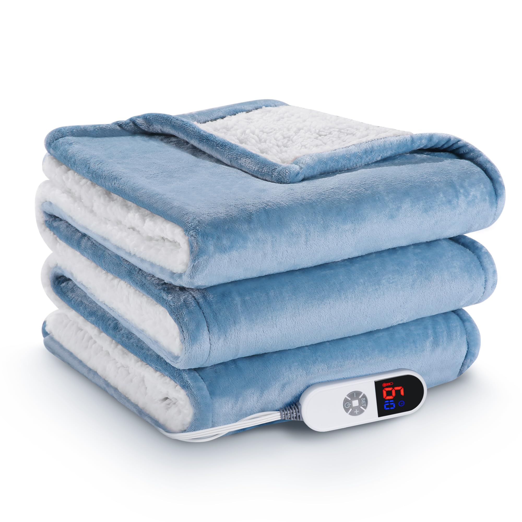 HEATED BLANKET ホワイト Brookstone Full/Queen Heated Blanket Ivory Herringbone : Target