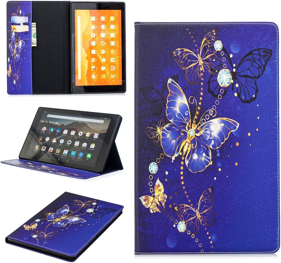 LMFULM® Case for Amazon Fire HD 10 2015/2017 (10.1 Inch) PU Leather Case Sleep/Wake Function Dreamy Blue Butterfly Pattern Stent Function Holster Flip Cover for Amazon Fire HD 10 Tablet PC LMFULM® Case for Amazon Fire HD 10 2015/2017 (10.1 Inch) PU Leather Case Sleep/Wake Function Dreamy Blue Butterfly Pattern Stent Function Holster Flip Cover for Amazon Fire HD 10 Tablet PC