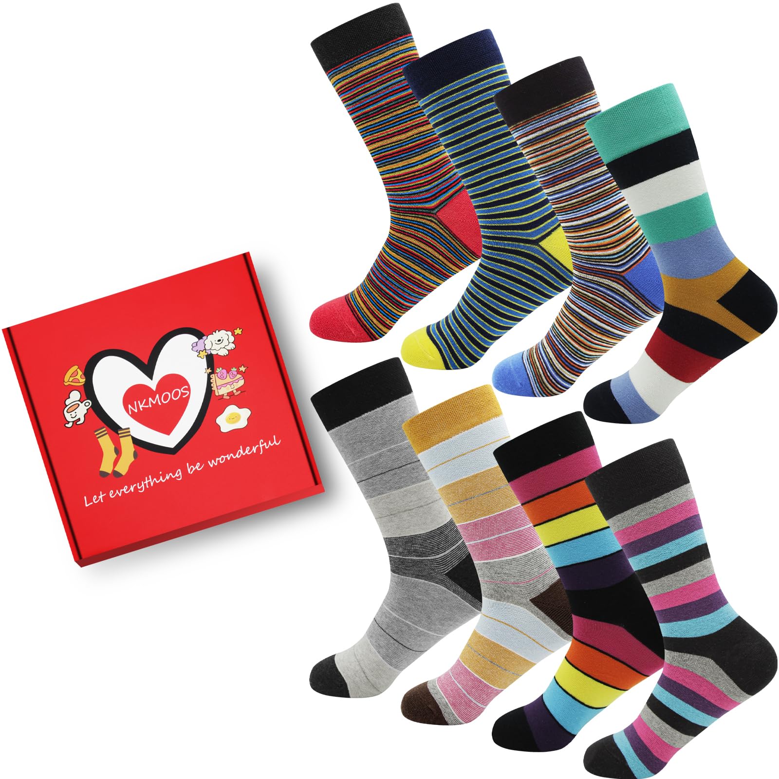 Fashion Crew Cotton Socks for Women Thin Cozy Casual White Black Gray Mixed Colors multiple Patter Dress size 7-9/9-11