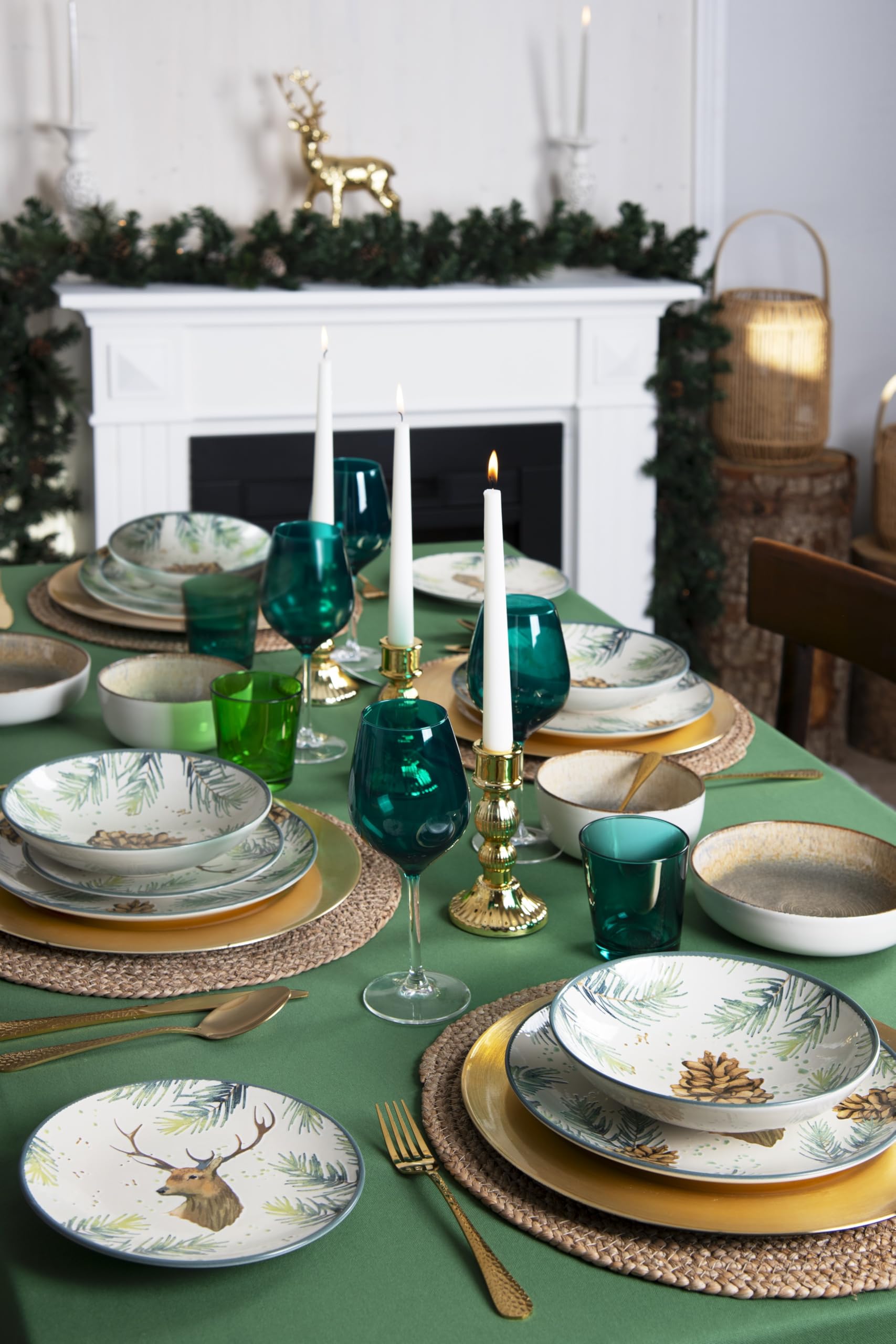 Excelsa Demetra Set 6 Coppette Multiuso in Ceramica, Decorazione Digitale Lucida e a Rilievo