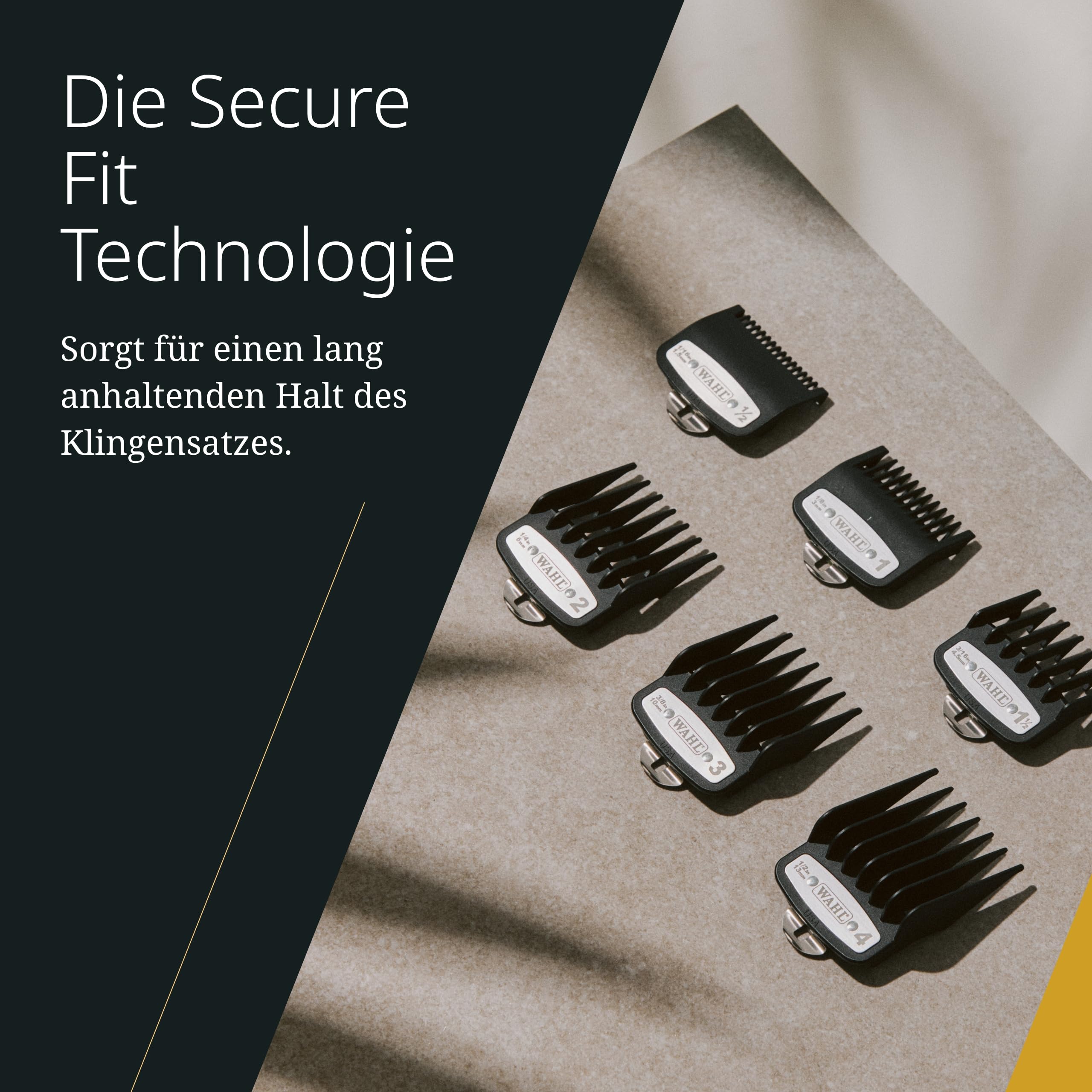 Wahl Premium-Schneidsätze mit Polybeutel - Premium-Aufsatzkämme-Set, 1,5 mm bis 25 mm - passend für alle kabelgebundenen Haarschneider von Wahl, 10 Stück