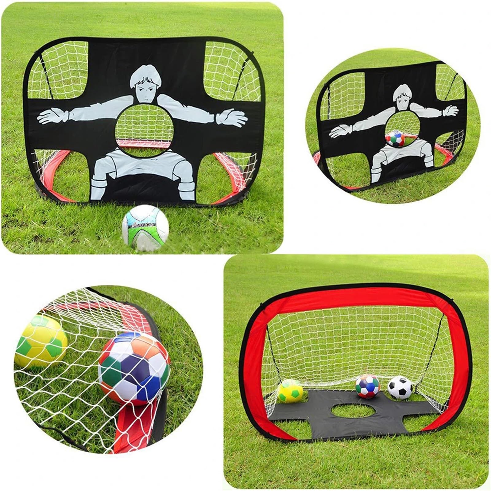 Porta da calcio pieghevole Porta da calcio pieghevole 2 in 1 portatile Rete leggera for interni ed esterni
