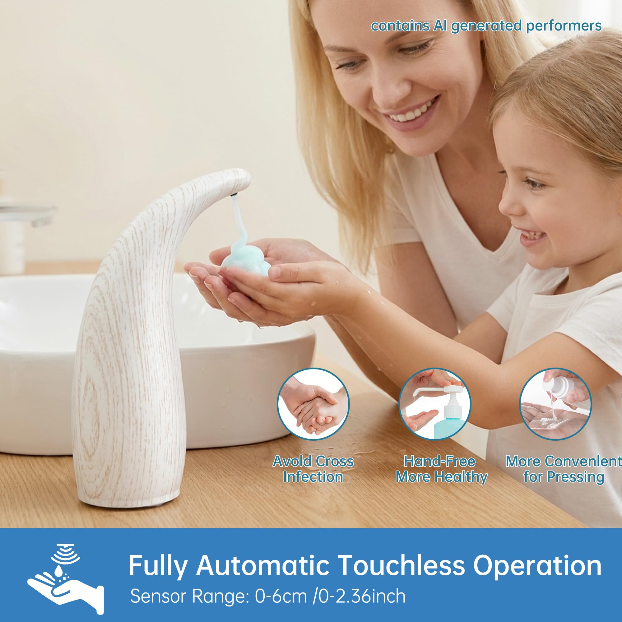 Dispenser di sapone automatico regolabile senza contatto, 4 livelli regolabili con sensore touchless, dispenser di sapone liquido ricaricabile da 300 ml con ricarica magnetica