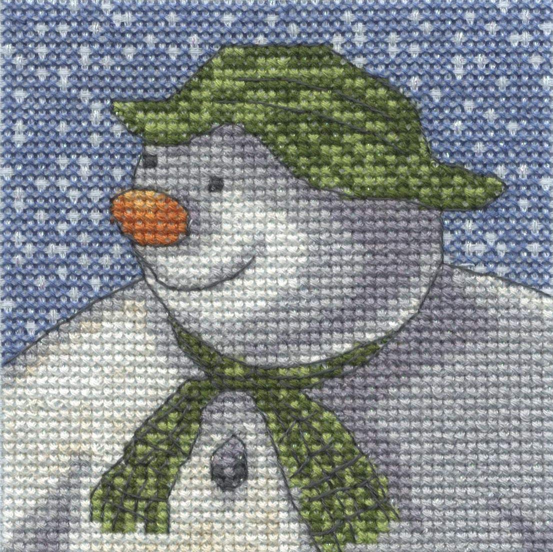 Dmc Blue Cross Stitch Kit - The Snowman - It's Snowing