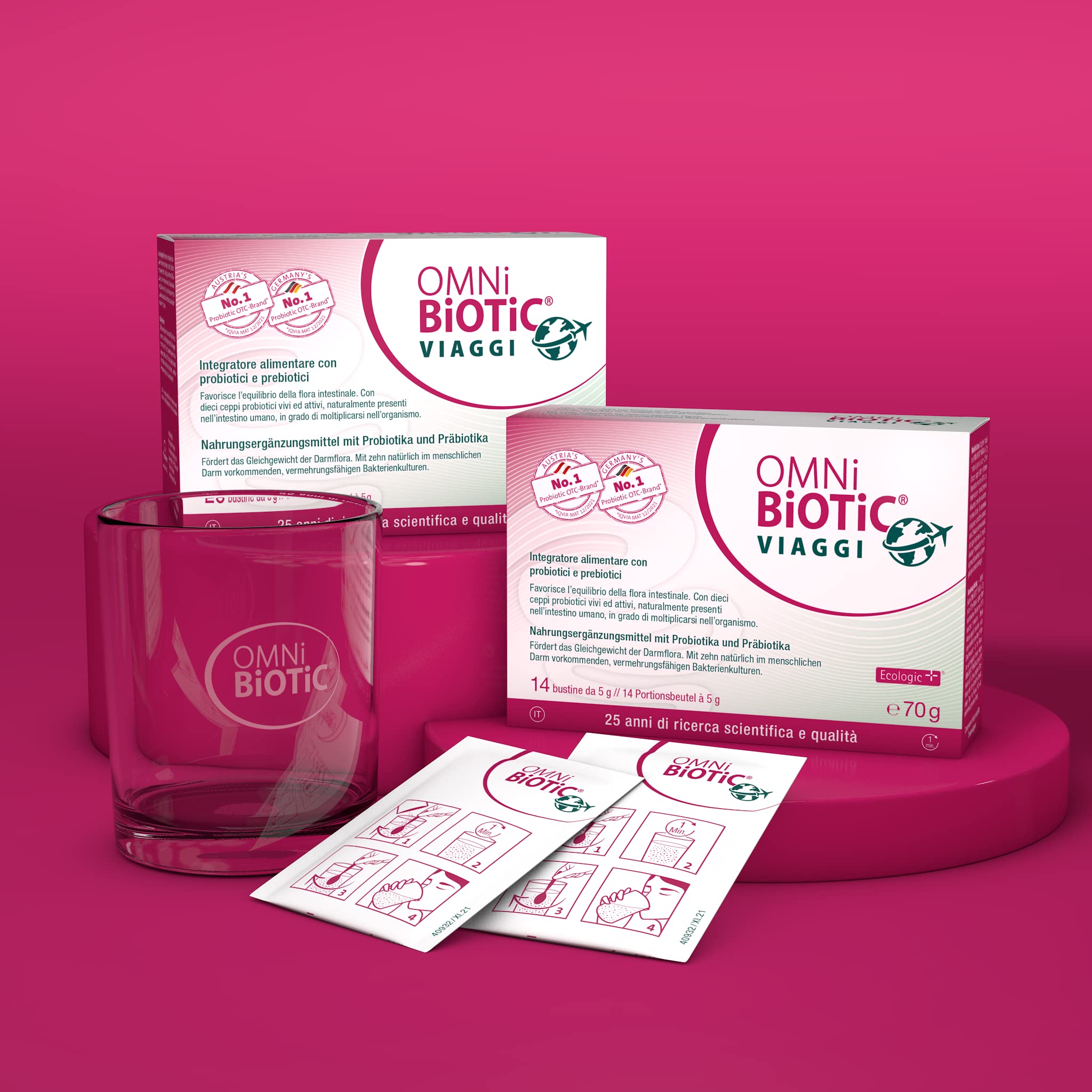 OMNi BiOTiC VIAGGI | Polvere | Con 10 Ceppi Probiotici | | Per una vacanza tranquilla | VEGANO | Senza OGM | 28 Bustine da 5g