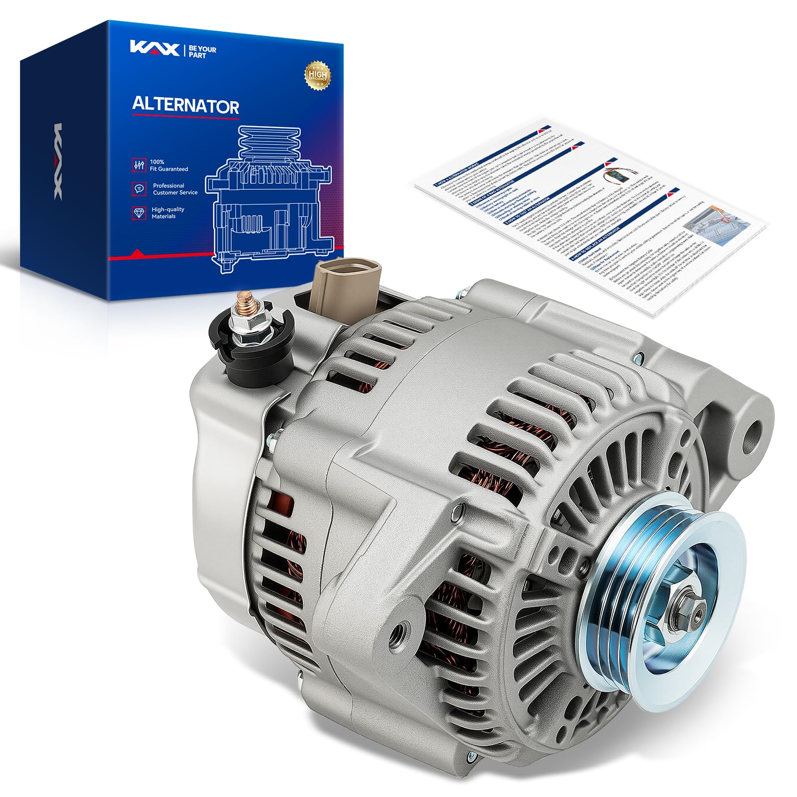 KAX New Alternator Fit for Toyota Scion: 2004-2006 Scion xB, Echo 80Amp 2706021031 2706021030 270602103084 270602103184 11085N 1022111950 1022119070 9662219195 2100527 AL3324X