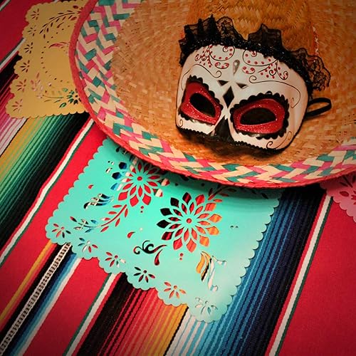 Miniatura 5 de Novelty Place Pancartas de fiesta mexicana de 15 pies 9 unidades pancarta de papel picado de fieltro decoraciones de fiesta mexicana para Día de los