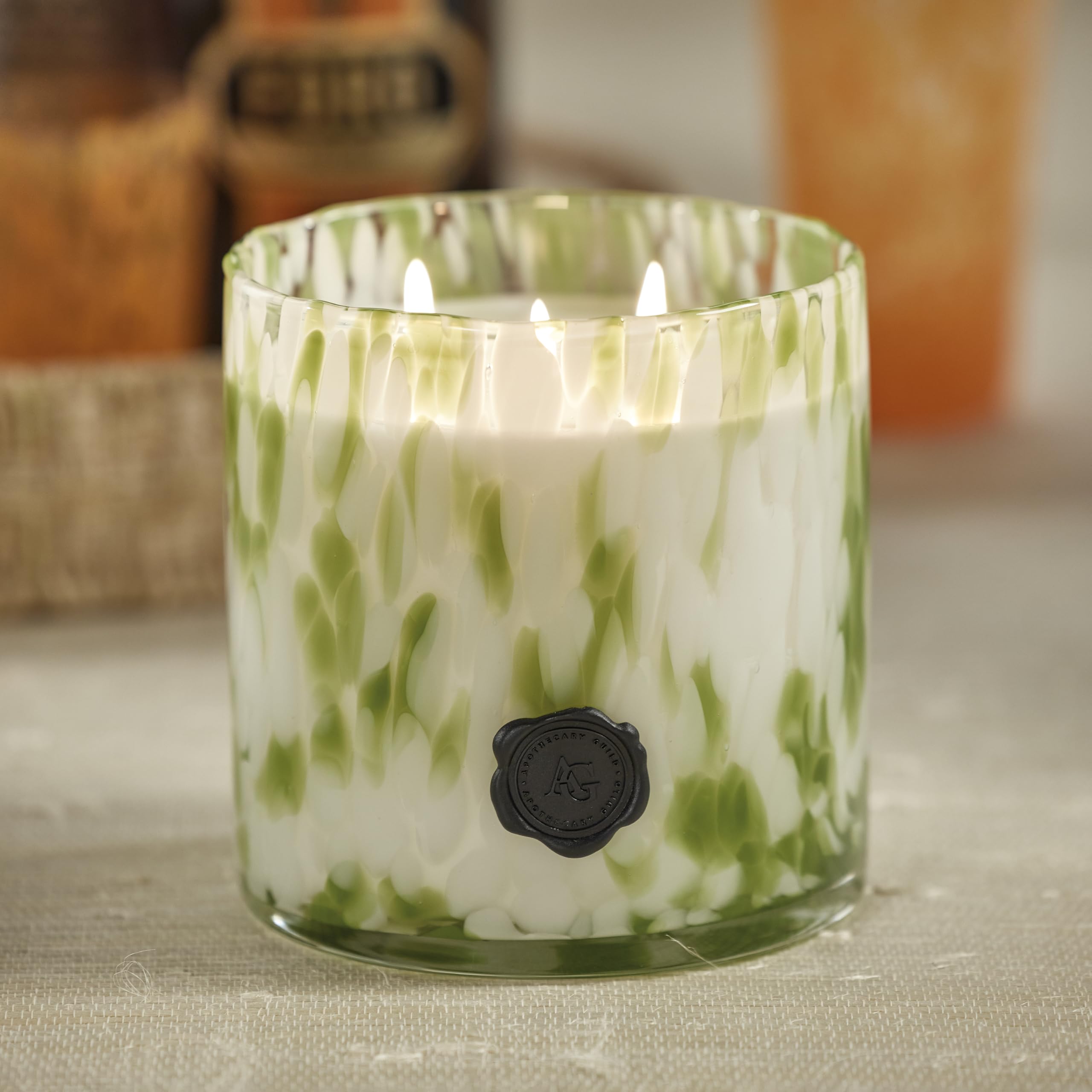 Zodax Apothecary Guild Scented Opal Glass Jar Candle- 50 oz/3-Wick