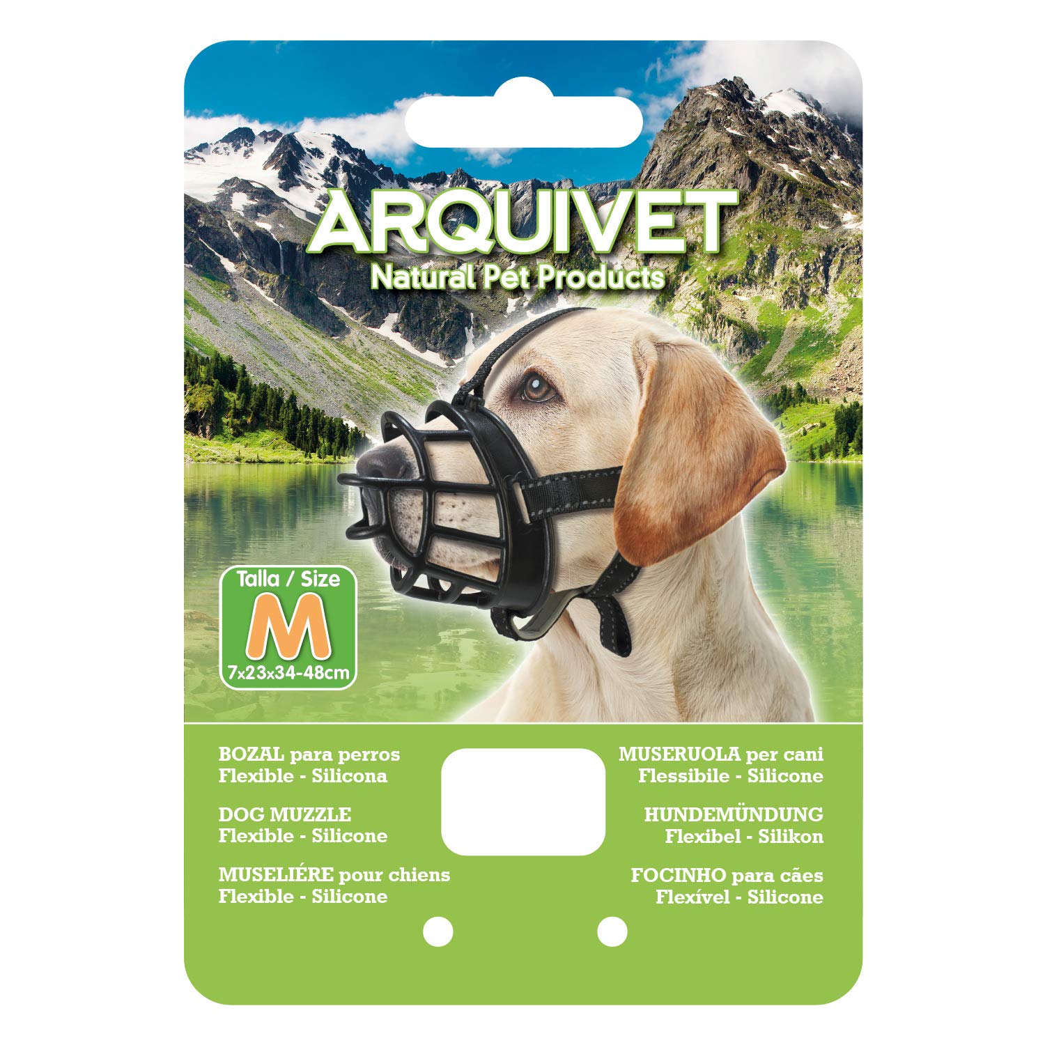 Arquivet Flexible Silicone Muzzle Size M for Medium Dogs, 7x23x34-48cm - Image 3