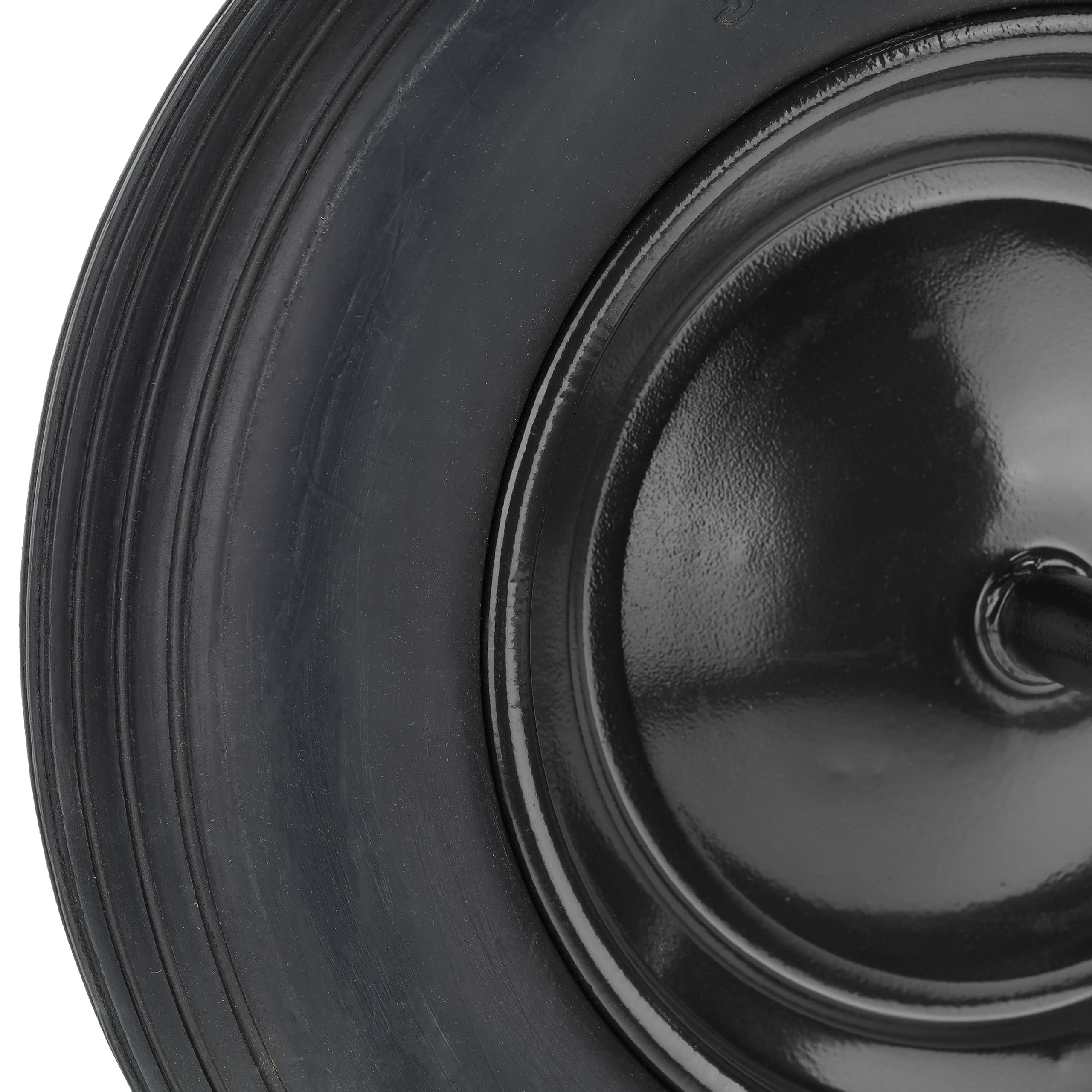 Relaxdays Rueda Carretilla 3.50-8, Goma con Eje Fijo, Llanta de Acero, Neumático de Repuesto, hasta 120 kg, Negro