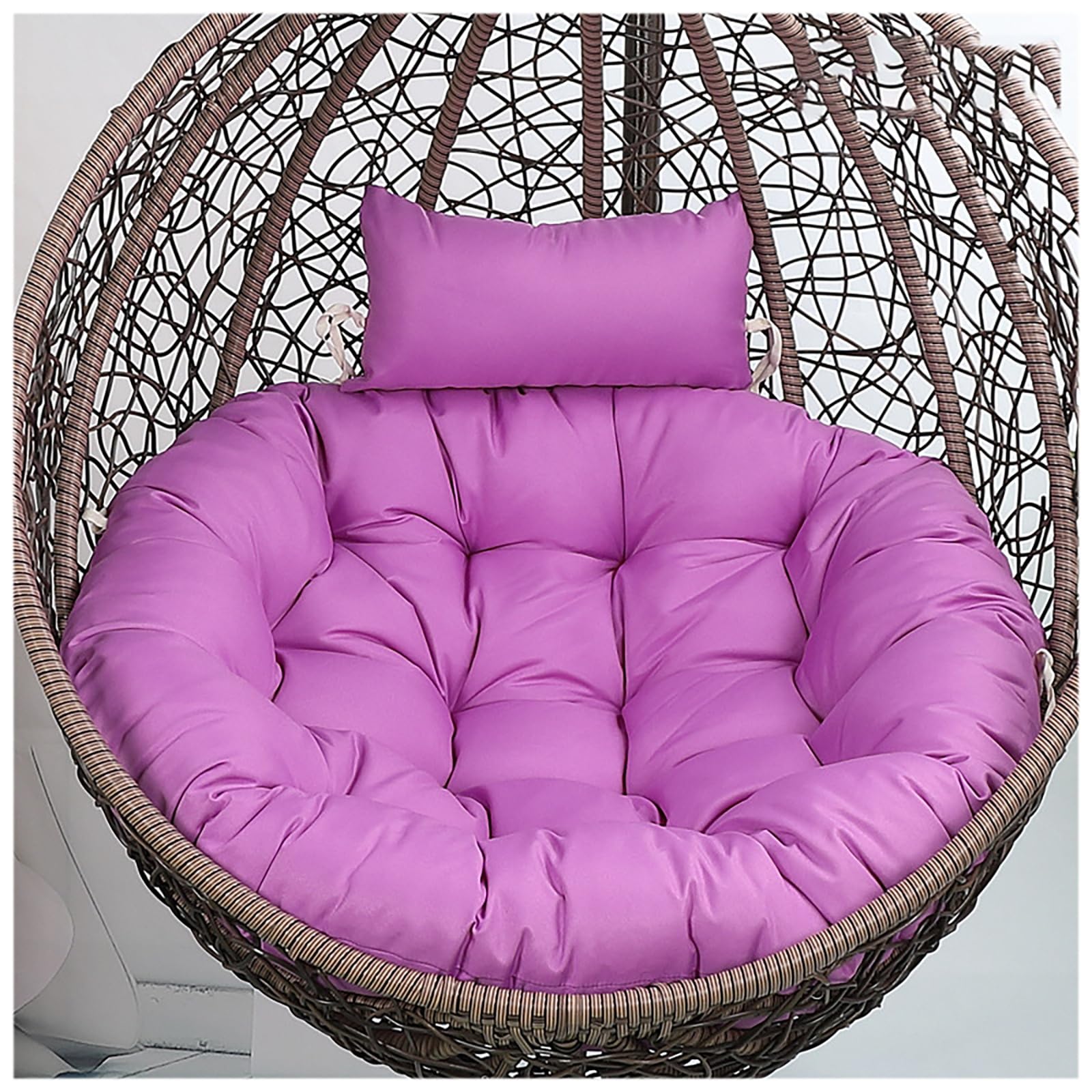Coussin fauteuil suspendu extérieur et intérieur violet 100x100 avec oreiller pour jardin