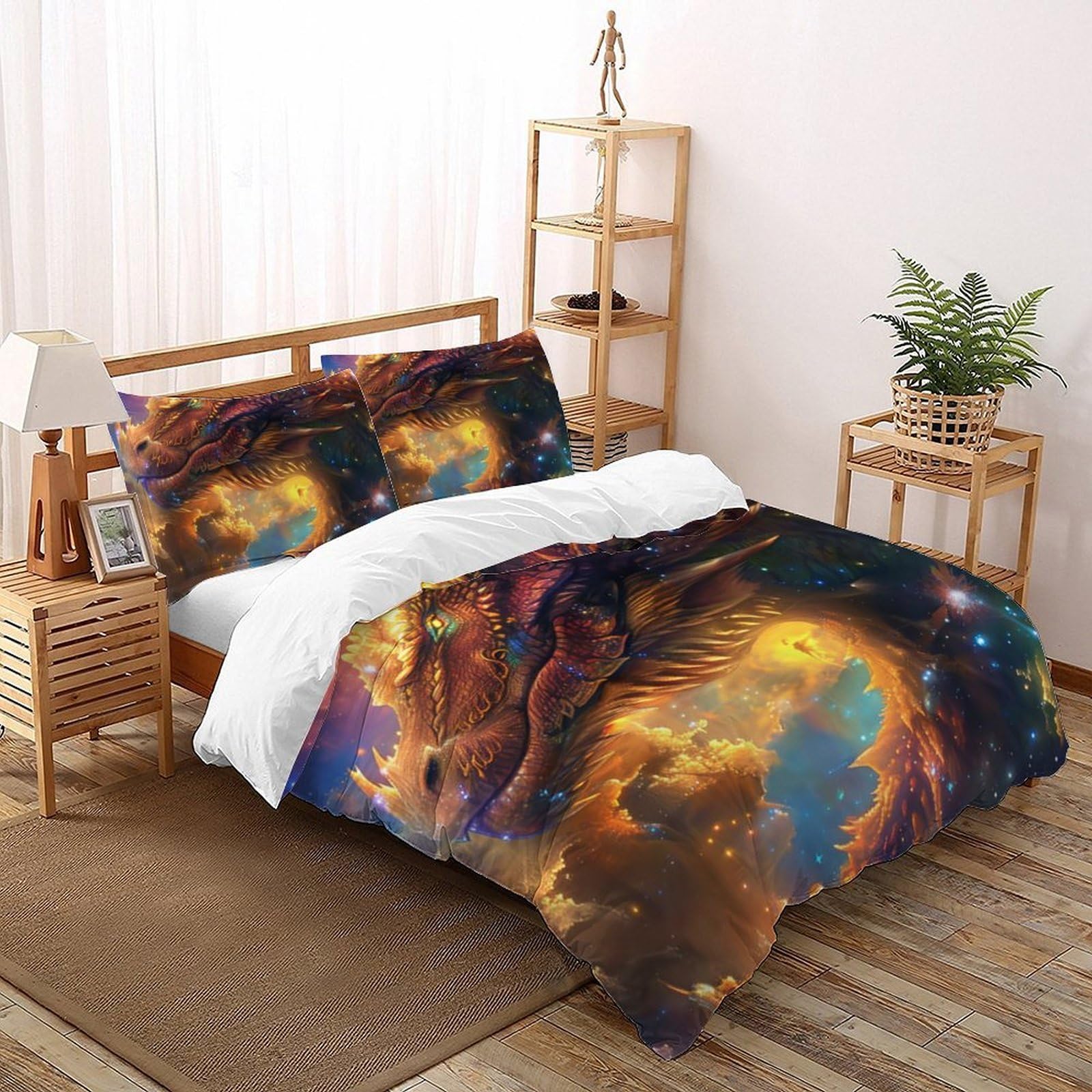 Housse de couette 260x220cm fermeture à glissière pour éviter la couette qui glisse