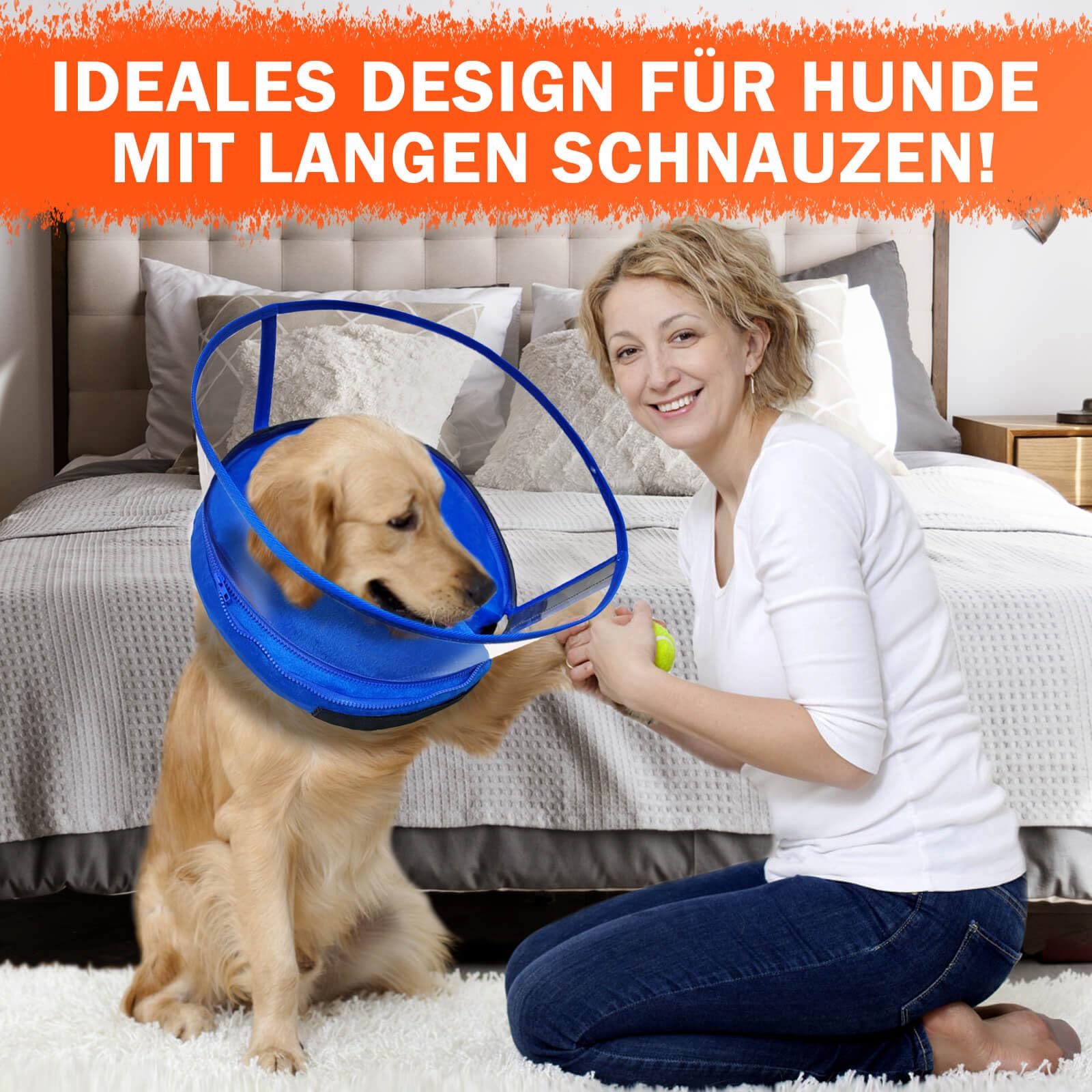 2-IN-1 Aufblasbare Halskrause Hund mit Trichter, Halskrause Katze, Katzenkragen Hundekragen Leckschutz Hund, Hundebody nach OP, Abnehmbar Kragen Katze