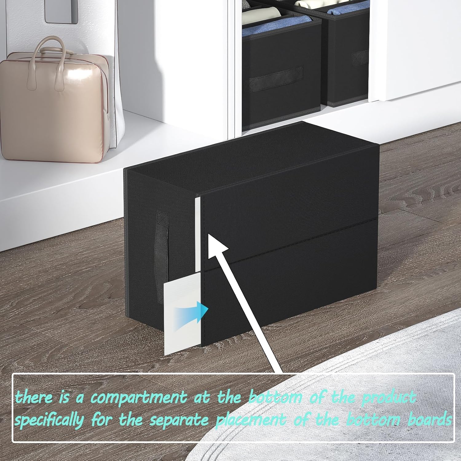 3-Pack Wardrobe Clothes Organizer 7 Grids Pants Organizer for Closet Foldable Closet Organizers and Storage for Jeans Shirts Pants, Black