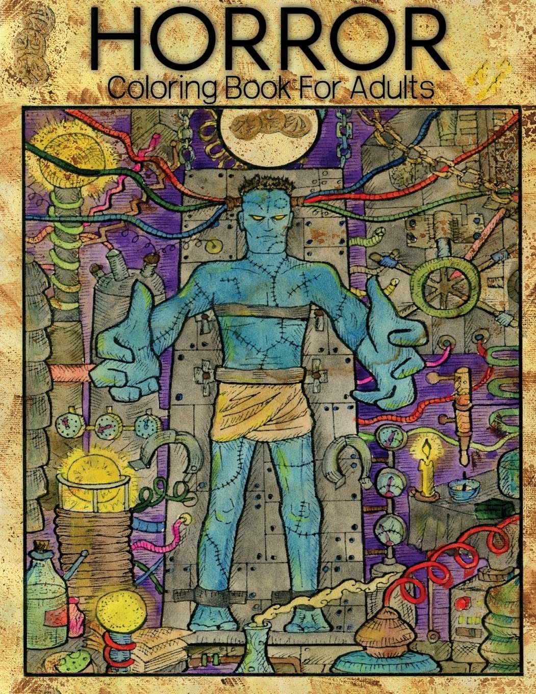 Horror Coloring Book for Adults: Engraved line art drawing Horror Designs with Demon, Fantasy creatures, Zombie, mummy and etc.(nightmare coloring books)