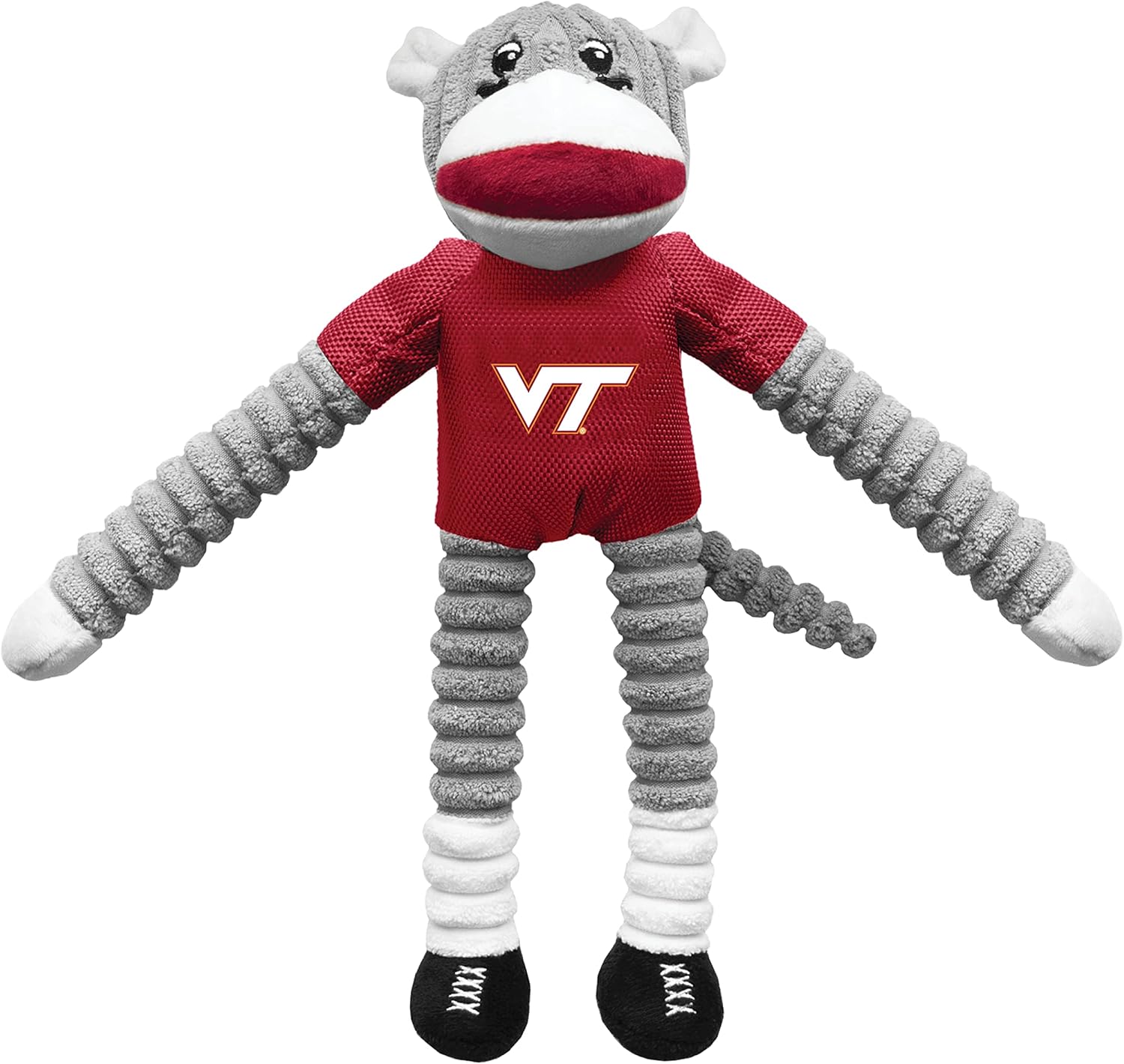 Littlearth NCAA Virginia Tech Hokies Team Sock Monkey Pet Toy - Officially Licensed Teams