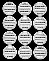 Vista 23 de Cubierta de rejilla de ventilación de aire de plástico redonda de 3" con pantalla para reptiles, rejilla de ventilación de soffit (16, gris)