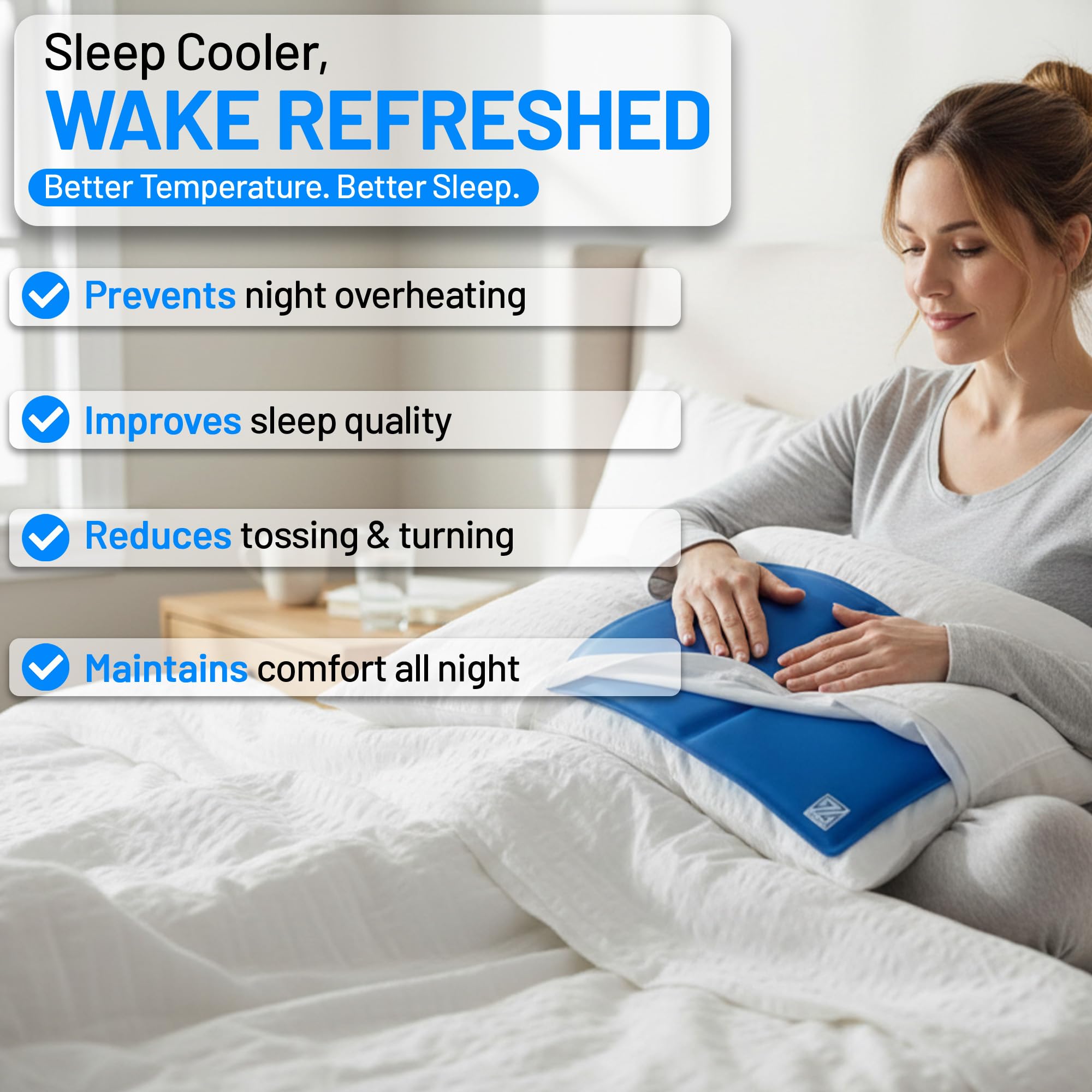 ZYBUX,Oreiller en gel rafraîchissant,Magic Multi-fonction Cool Jelly Pad Coussin Coussin Absorbe et Dissipe la chaleur, 2pk,30x40cm