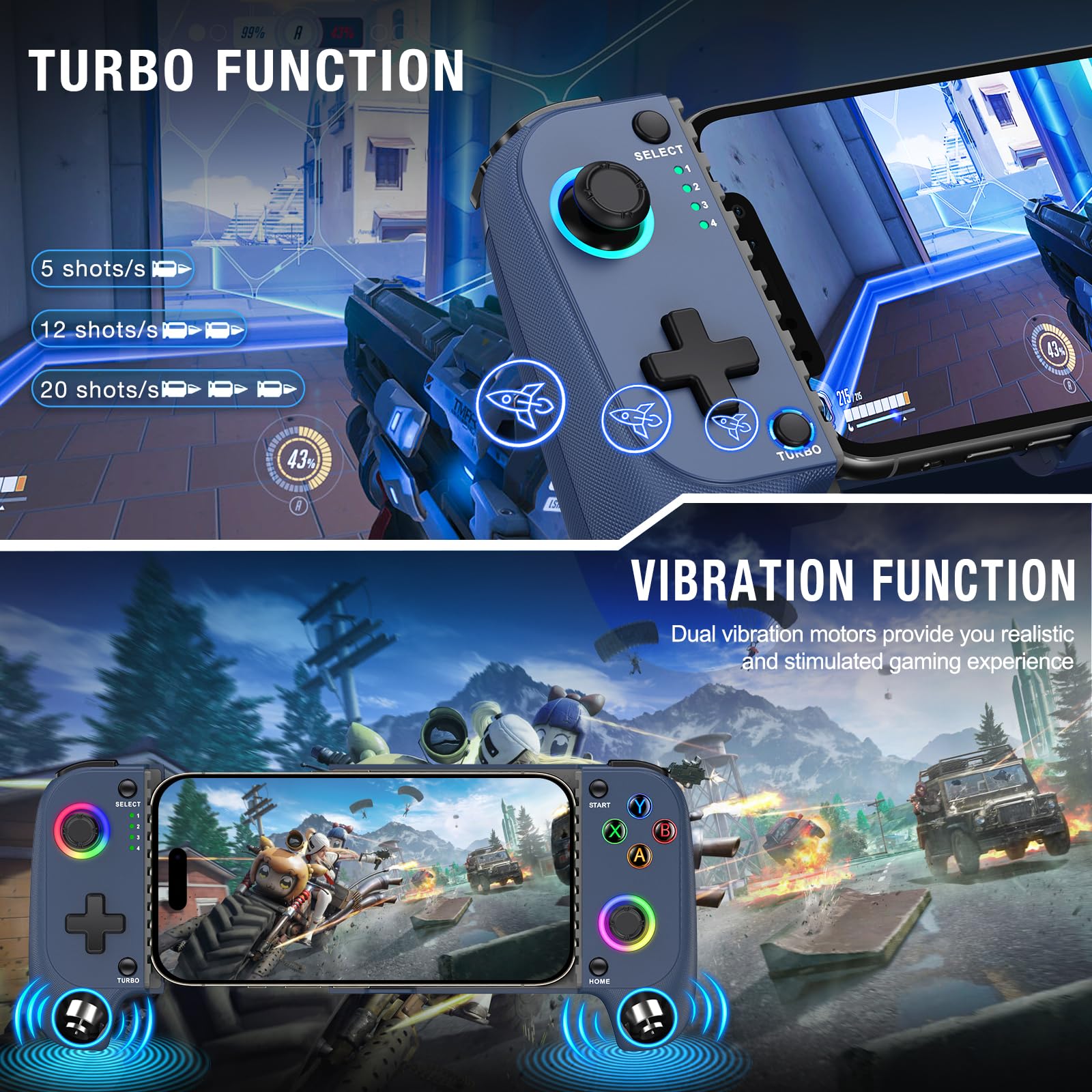 Controlador inalámbrico para Nintendo Switch y OLED, vibración dual, iluminación RGB, función turbo