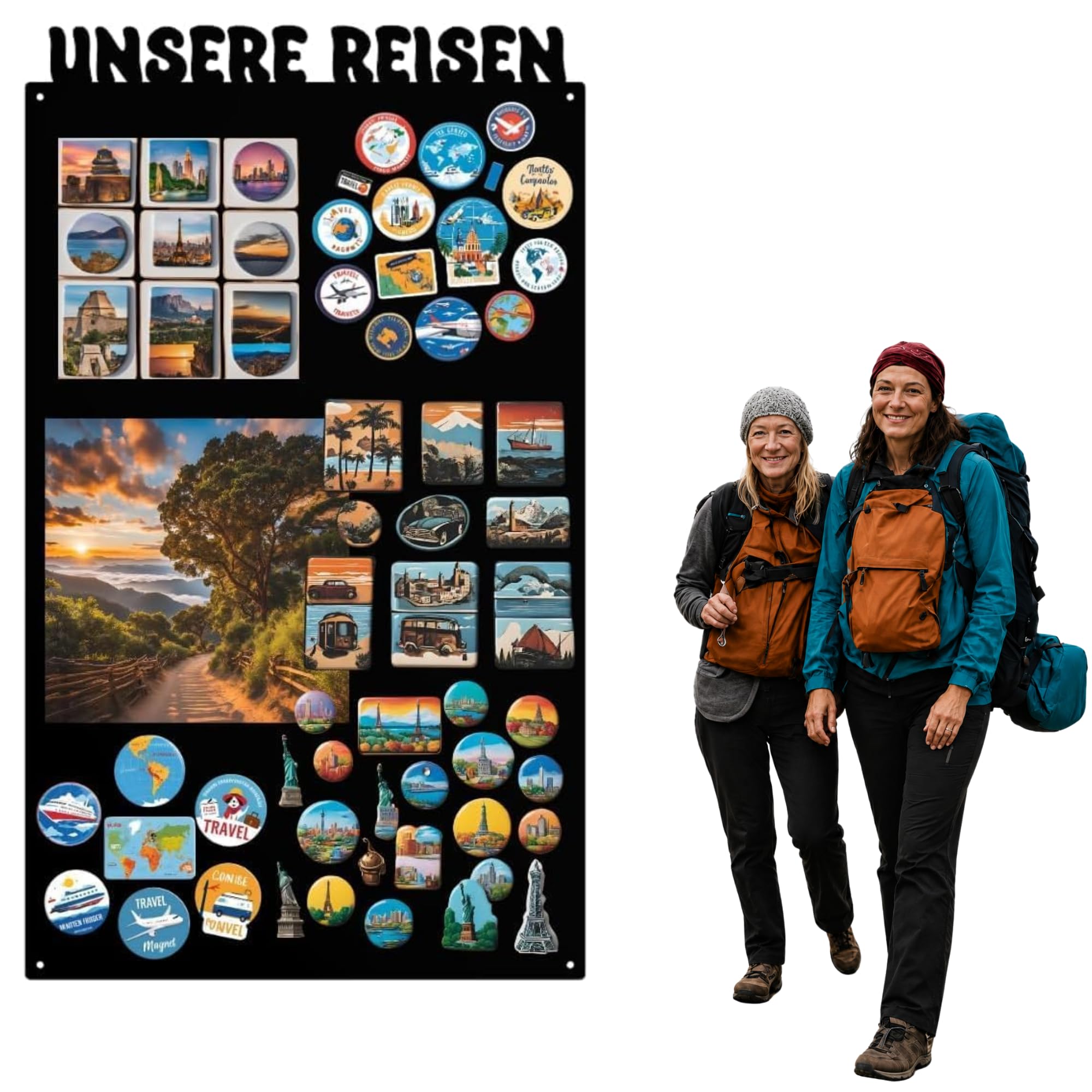 Magnettafel Schwarz 85x50cm Unsere Reichen, Metall Magnetische Tafel, Magnetboard, Magnetwand, Wandmontage, für Wohnzimmer, Küche Flur Kinderzimmer Büro, Tafel für Touristenmagnete Notizen und Fotos