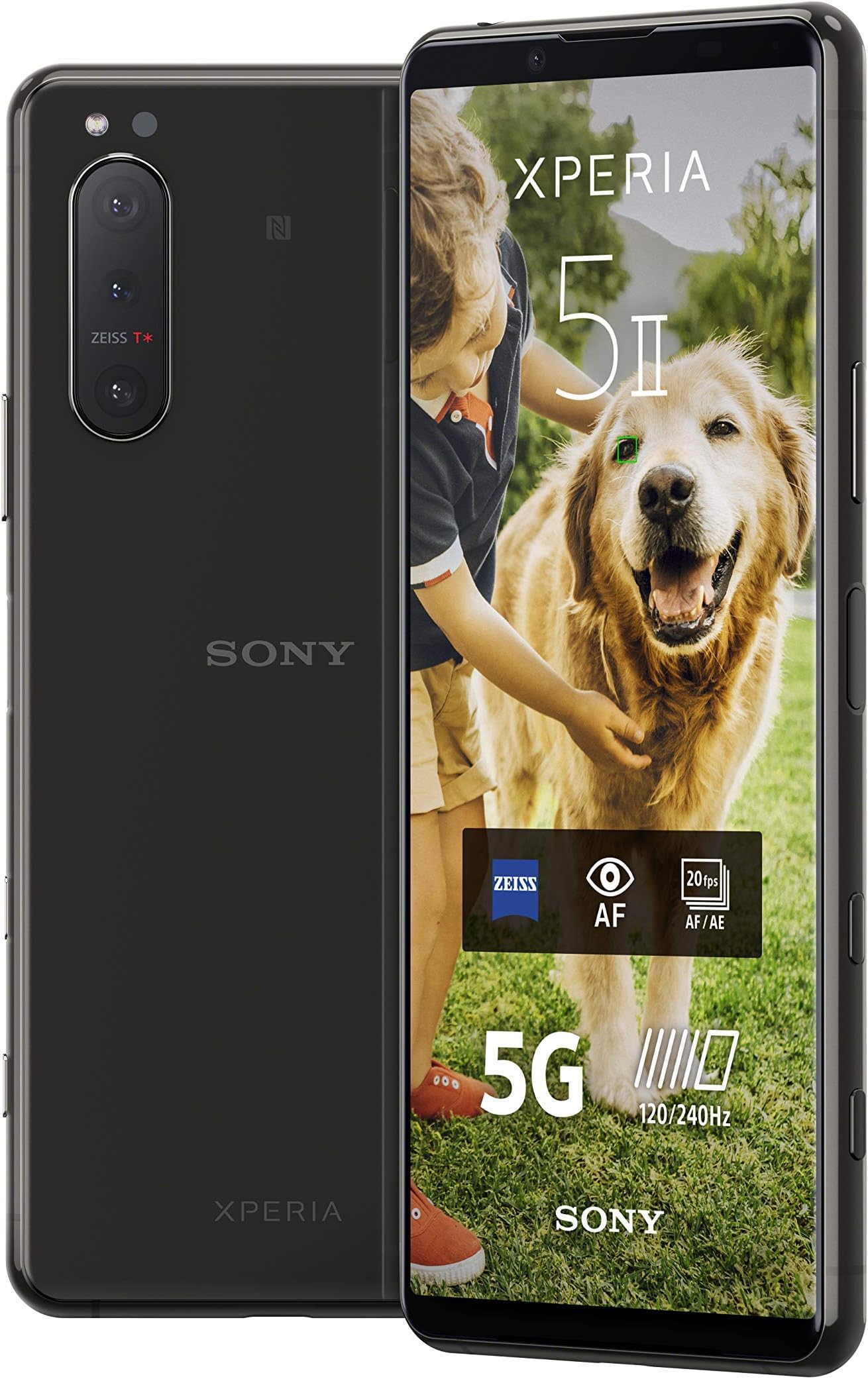 Sony Xperia 5 II 5G Smartphone (Android 10, SIM Free, 8 GB RAM, 128 GB di memoria) Nero (ricondizionato)
