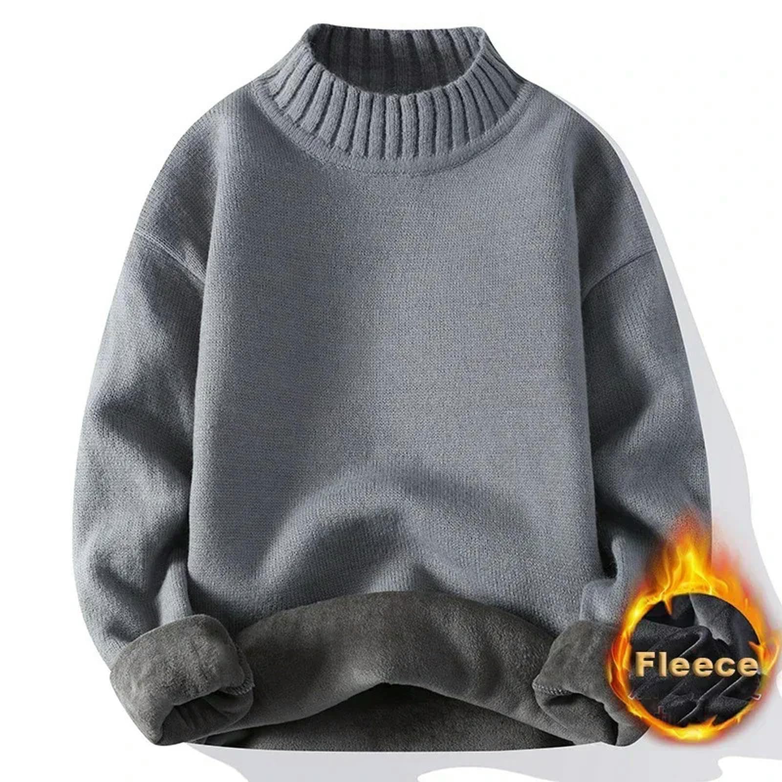 MdybF Męski sweter męski gruby sweter dzianinowy sweter okrągły dekolt sweter męski High Street Casual sweter z długim rękawem