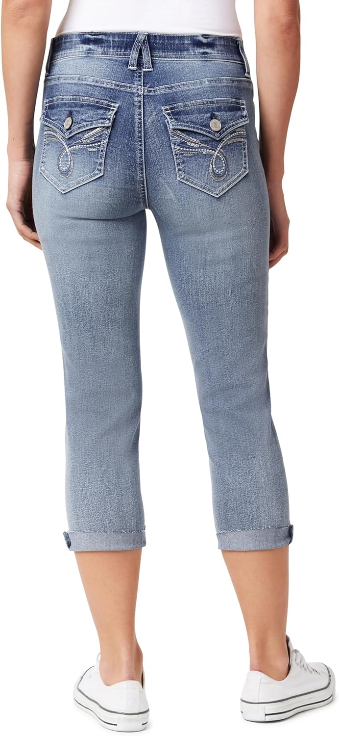 Angels Forever Young Womens Everluxe Bling Sculpt Straight 23.5" Crop Jeans - Image 2