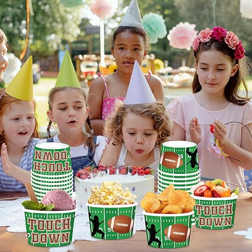 Miniatura 7 de Qyeahkj 60 cuencos de fútbol para aperitivos, cuencos de papel desechables para helados para barbacoa, picnic, comida caliente o fría, 8 onzas,